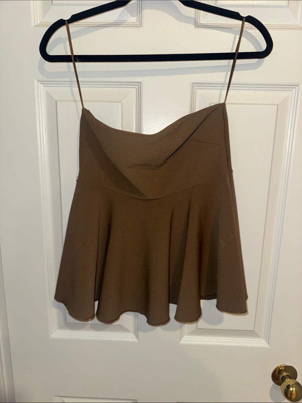 Zara Brown Spaghetti Strap Skater Top